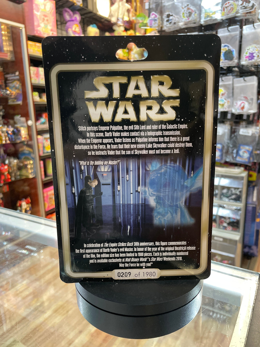 Stitch as Hologram Emperor Palpatine (Star Wars Star Tours, Disney) **SEALED** product image 4, provided for visual