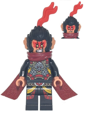 MK090 Evil Macaque - Black and Red Armor, Dark Red Cape, Cat Tail product image 1, provided for visual reference and product