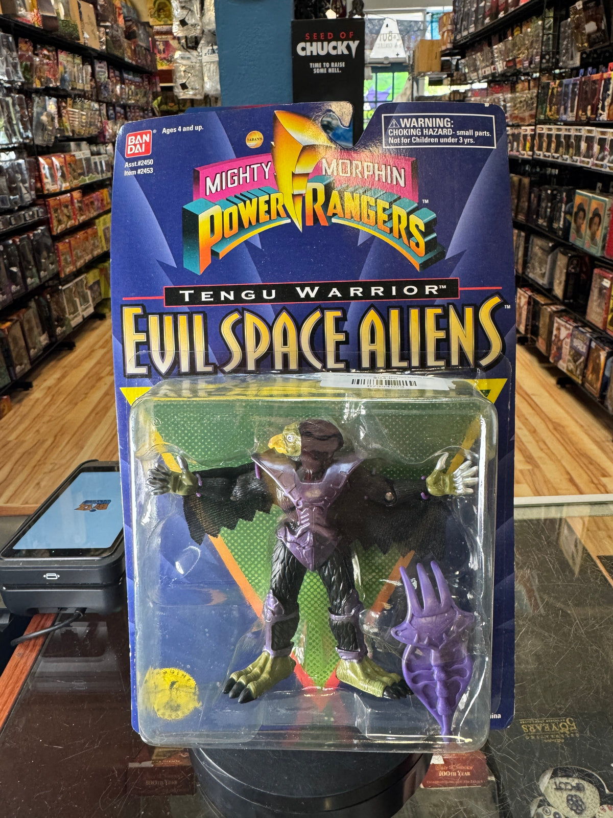 Tengu Warrior Space Alien (Vintage MMPR Power Rangers, Bandai) SEALED product image 1, provided for visual reference and