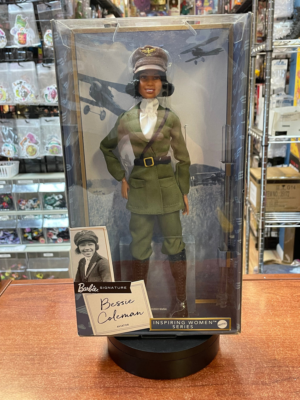 Inspiring Bessie Coleman HJX37 (Vintage Barbie, Mattel) SEALED product image 1, provided for visual reference and product