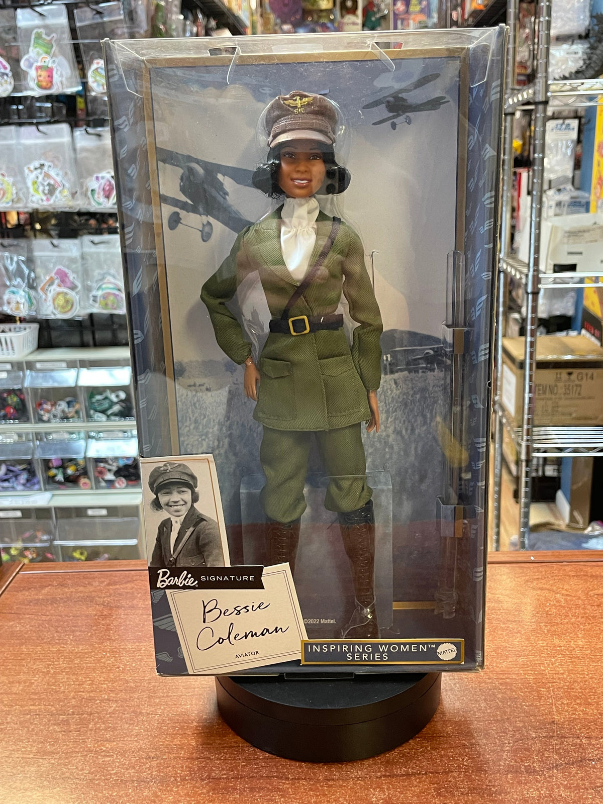 Inspiring Bessie Coleman HJX37 (Vintage Barbie, Mattel) SEALED product image 1, provided for visual reference and product