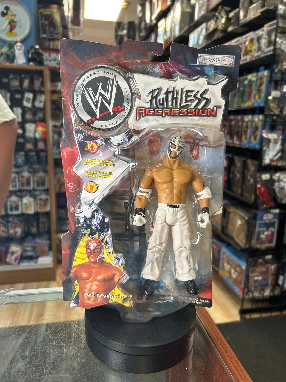 White Rey Mysterio -Ruthless Aggression- (Vintage WWE, Jakks) **SEALED** product image 1, provided for visual reference and