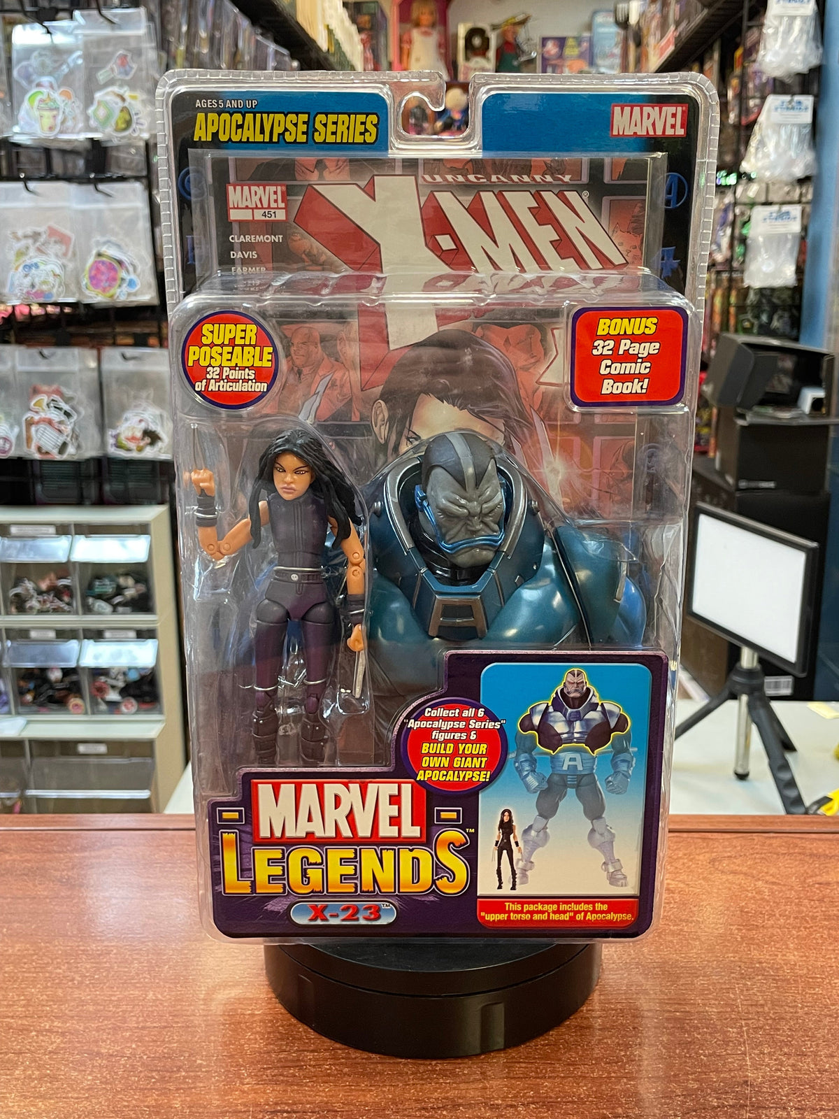 X-23 BAF Apocalypse (Marvel Legends, ToyBiz) SEALED product image 1, provided for visual reference and product detail review