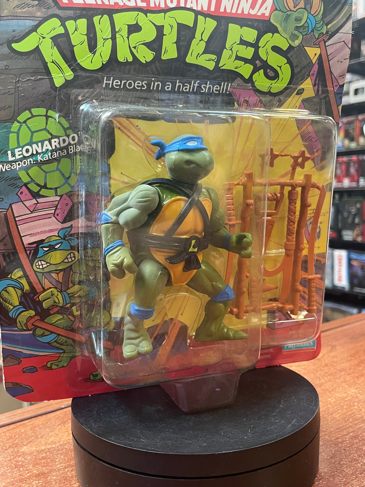 Hard Head Leonardo -10 Back- (Vintage TMNT Ninja Turtles, Playmates) **SEALED** product image 5, provided for visual