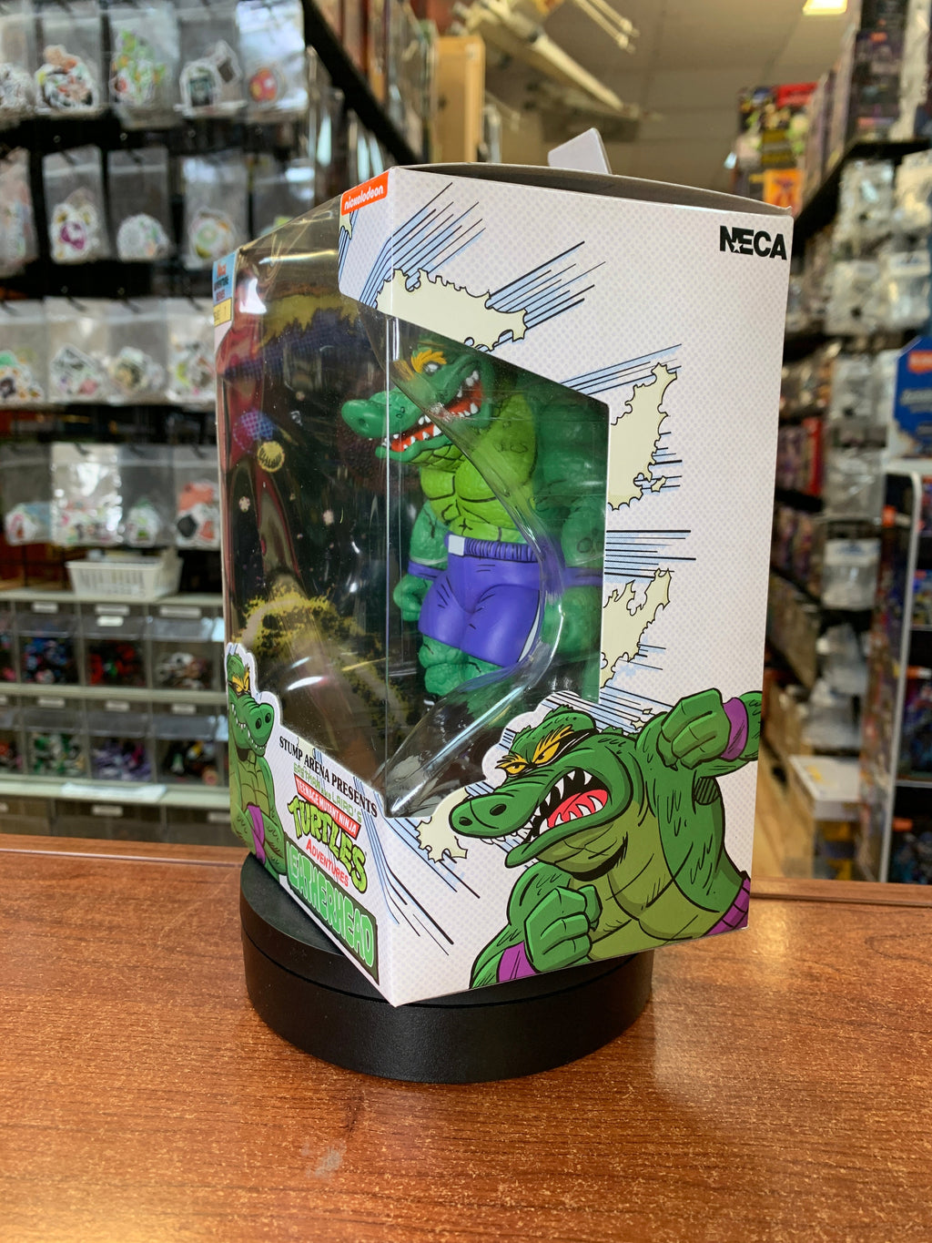 Stump Arena Leatherhead (TMNT Ninja Turtles Adventures, NECA) SEALED product image 4, provided for visual reference and