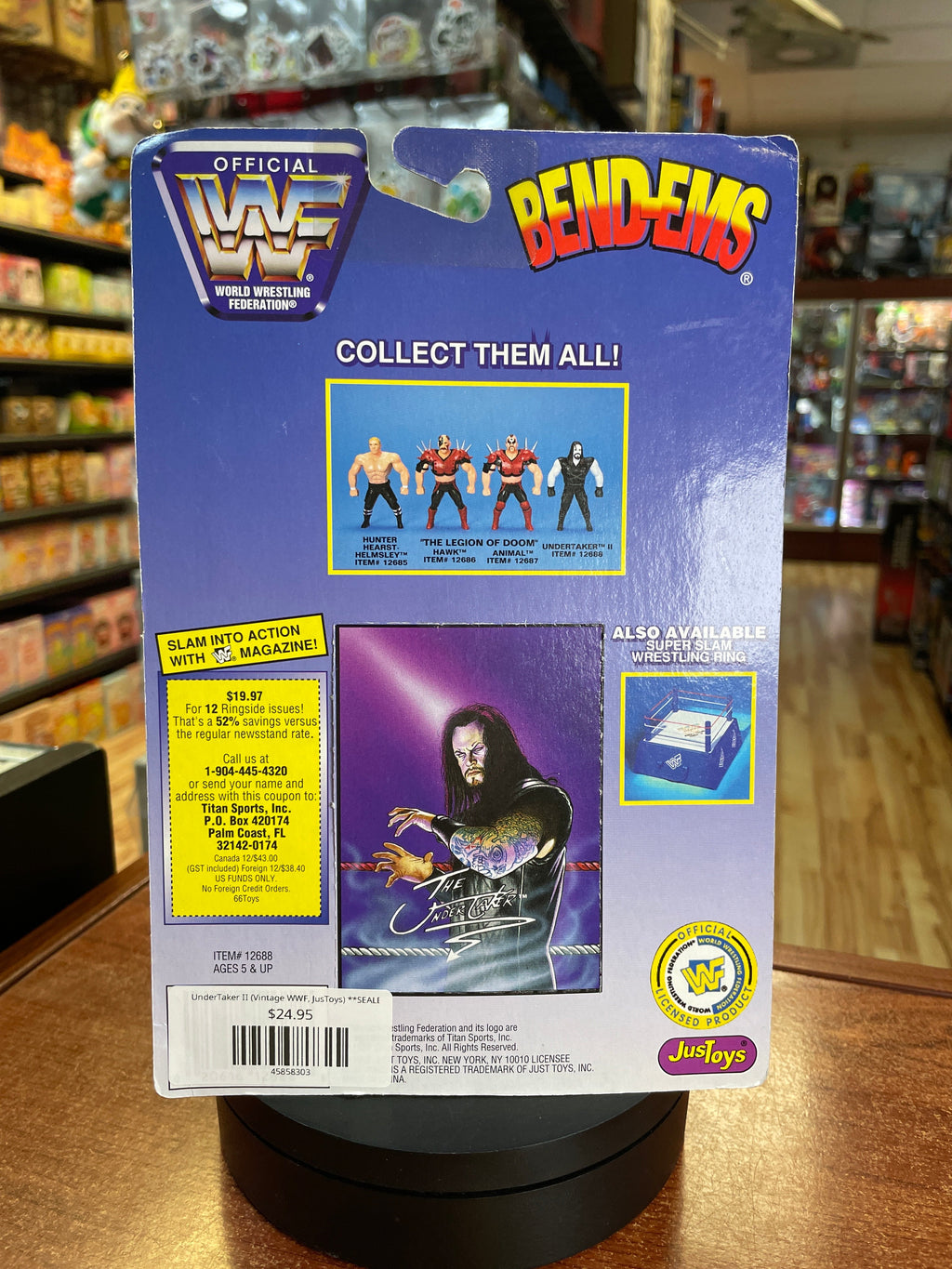 UnderTaker II (Vintage WWF, JusToys) **SEALED** product image 2, provided for visual reference and product detail review