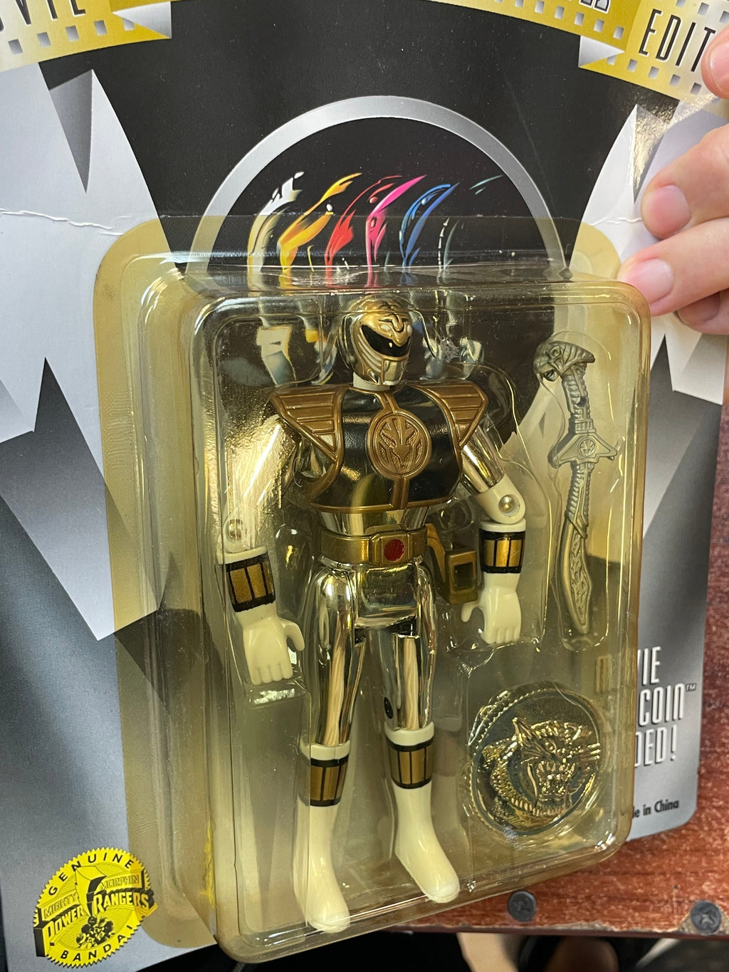 Auto Morphin Metallic White Ranger (Vintage MMPR Power Rangers, Bandai) **SEALED** product image 7, provided for visual