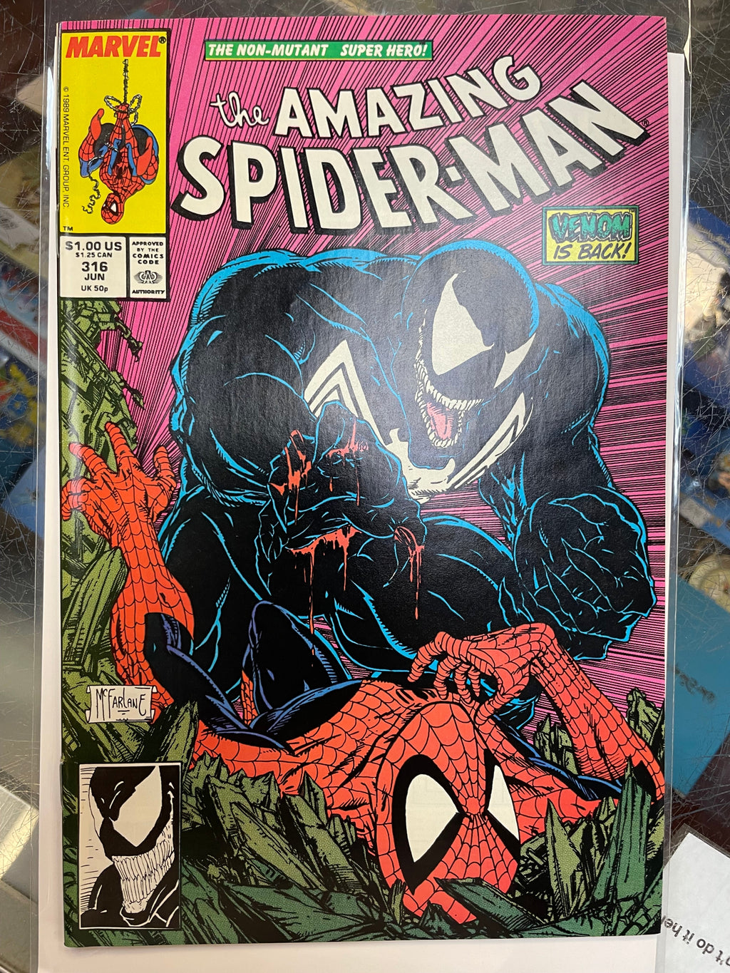 Amazing Spider-Man #316 -McFarlane Cover Venom Cover- (Marvel, Comics) Good product image 8, provided for visual reference