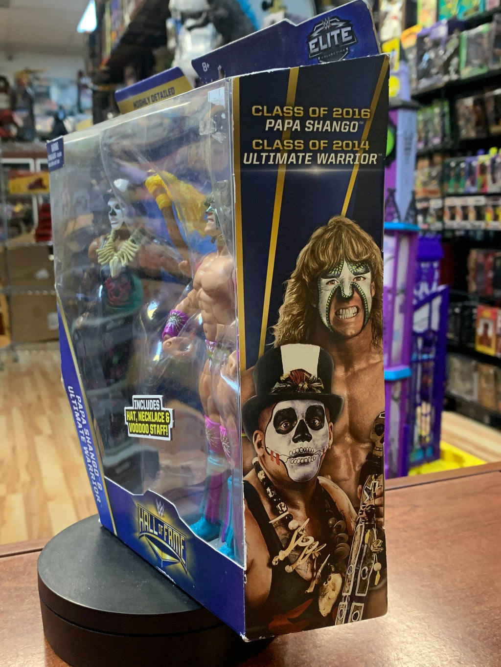 Papa Shango & Ultimate Warrior (WWE Elites, Mattel) SEALED product image 6, provided for visual reference and product detail