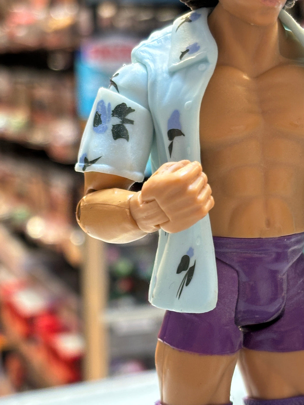 Carlito Purple Trunks & Flocked Hair (WWE Ruthless Aggression, Jakks Pacific) product image 5, provided for visual reference