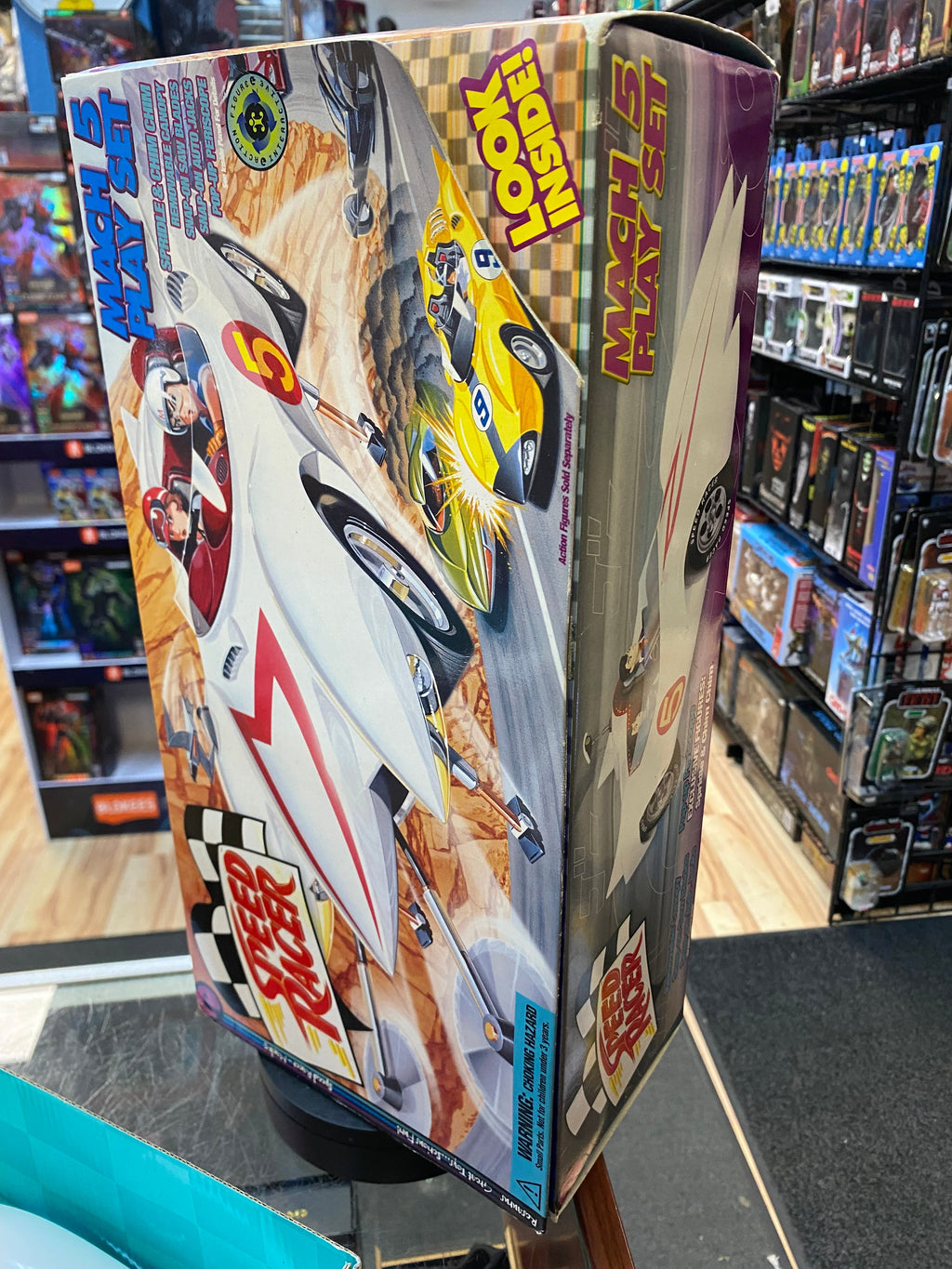 Mach 5 Playset with Spindle Chim Chim (Vintage Speed Racer, Resaurus) NEW product image 23, provided for visual reference