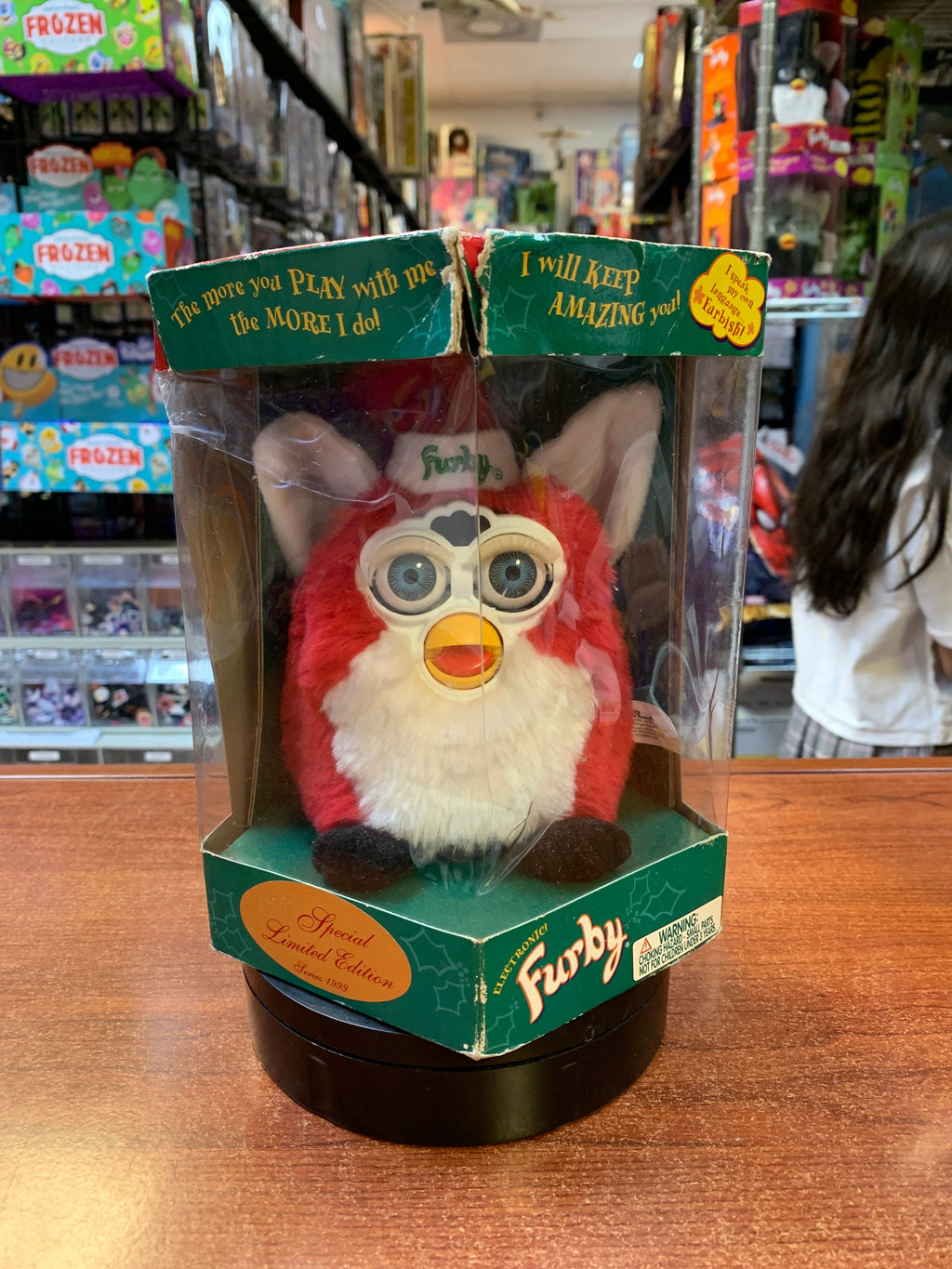 Santa Furby Blue Eyes (Vintage Furby, Tiger Electronics) SEALED product image 1, provided for visual reference and product