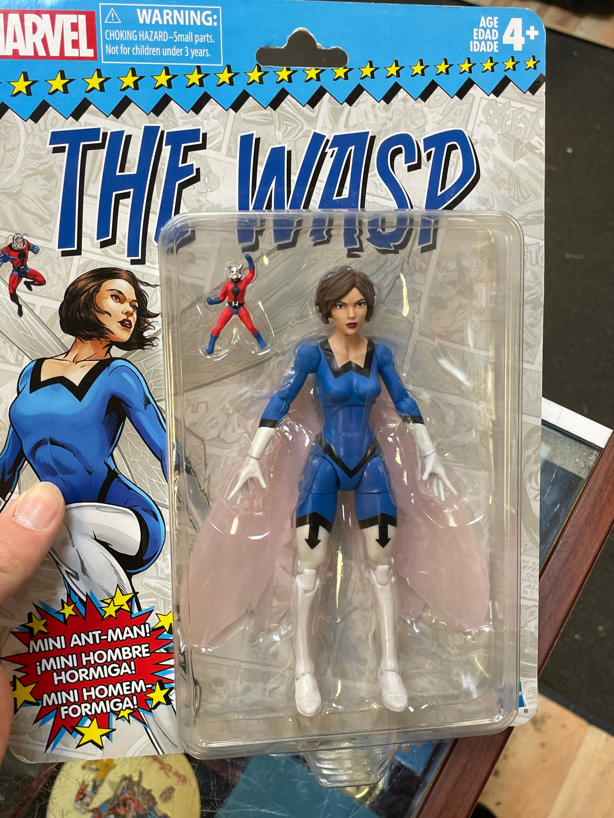 The Wasp Retro Card (Marvel Legends, Hasbro) SEALED product image 4, provided for visual reference and product detail review