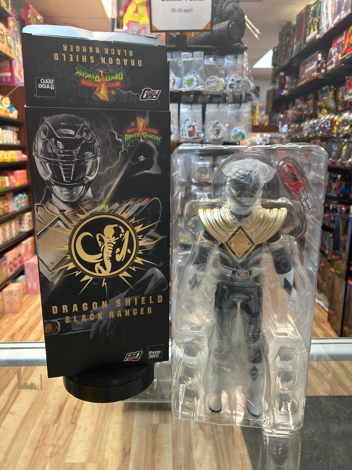 Dragon Shield Black Ranger 1/6 Scale (ThreeZERO, Power Ranger) COMPLETE product image 1, provided for visual reference and