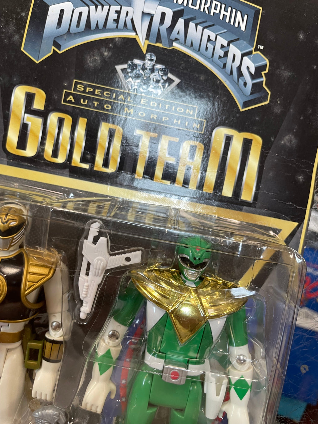 White & Green Ranger GOLD TEAM (Vintage MMPR Power Rangers, Bandai) **SEALED** product image 15, provided for visual