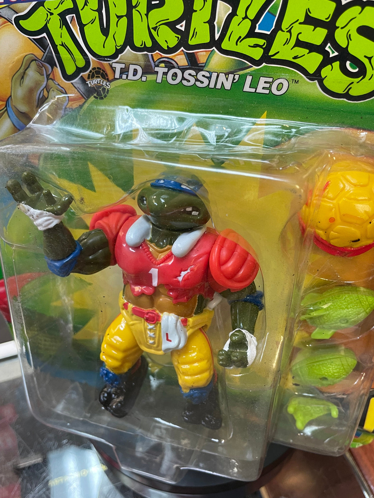 TD Tossin Leo (Vintage TMNT Ninja Turtles, Playmates) SEALED product image 4, provided for visual reference and product