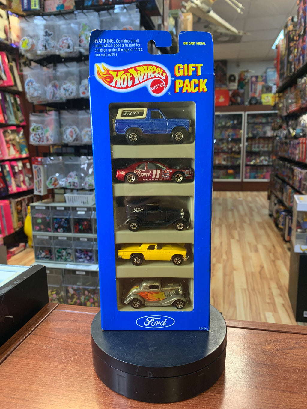 Ford Gift Pack with Flaming Hot Rod 12404 (Vintage Hot Wheels, Mattel) SEALED product image 1, provided for visual reference