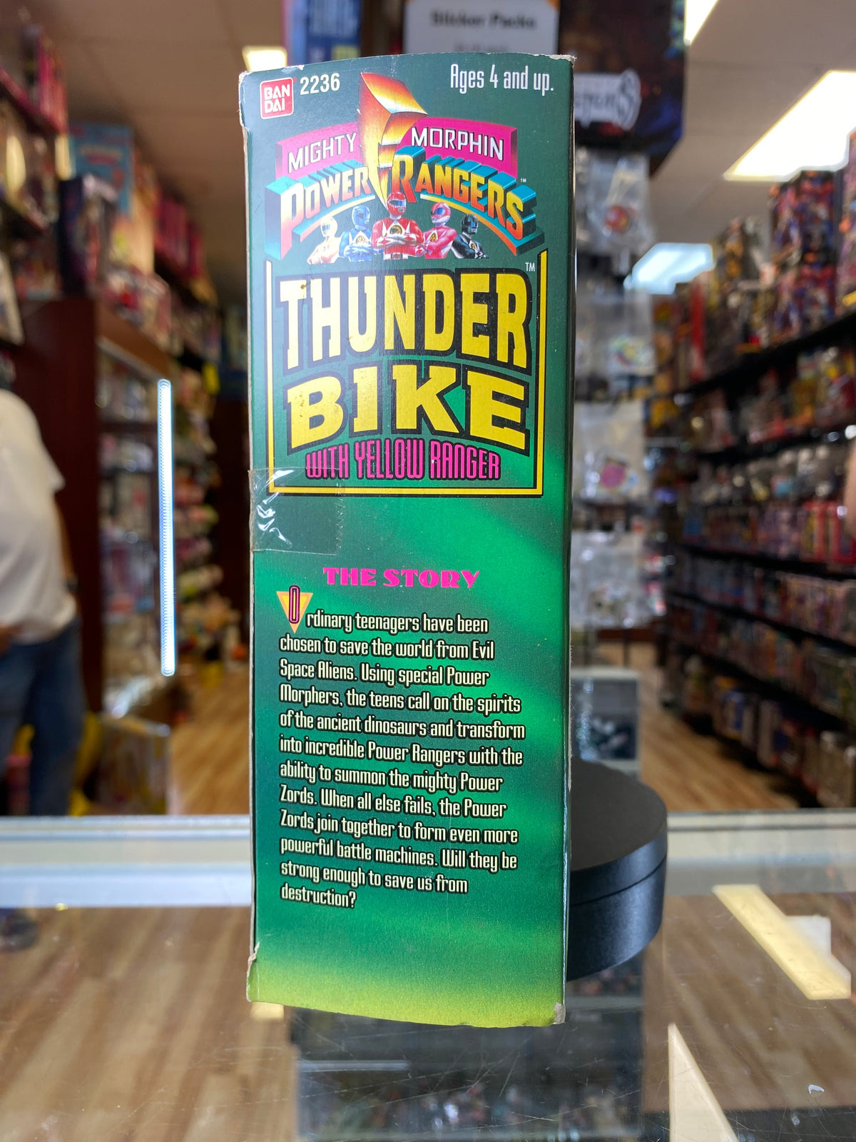 Thunder Bike with Yellow Ranger #2236 (Vintage MMPR Power Rangers, Bandai) NEW product image 2, provided for visual
