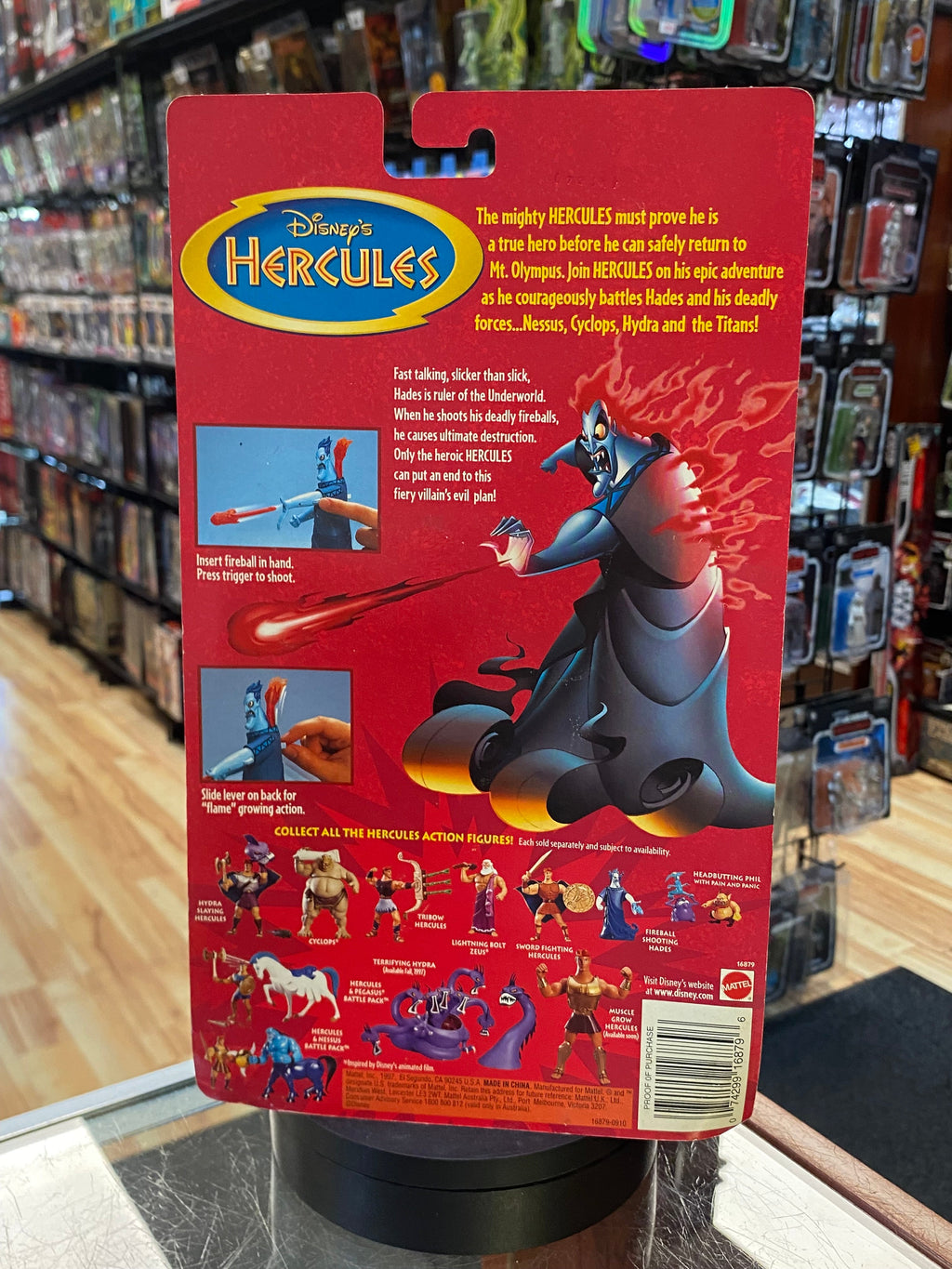 Fireball Shooting Hades (Vintage Disney Hercules, Mattel) SEALED product image 3, provided for visual reference and product