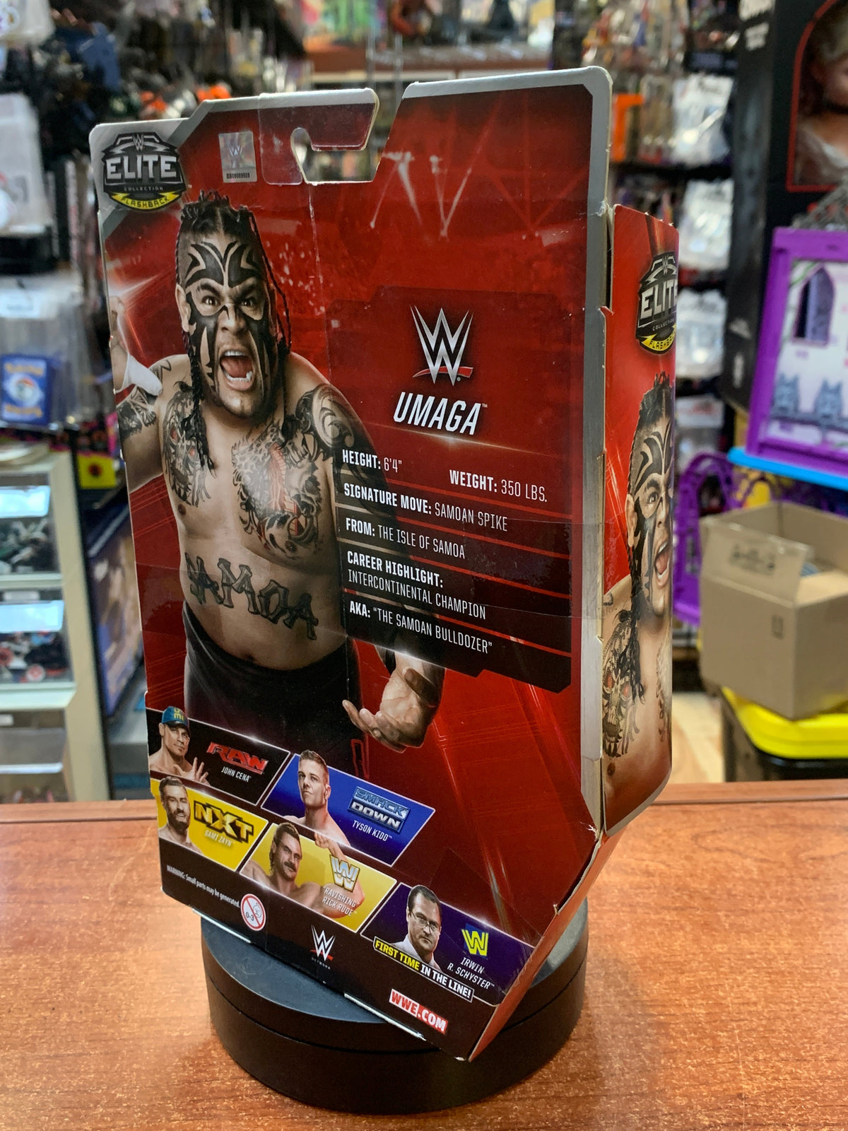 Umaga Flashback (WWE Elites, Mattel) SEALED product image 3, provided for visual reference and product detail review
