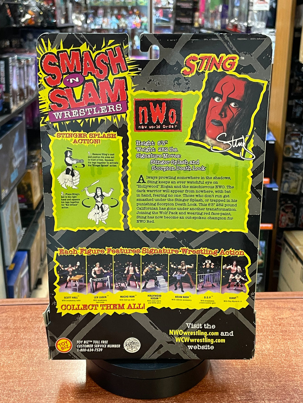 Red NWO Sting (WCW Smash N' Slam, Toybiz) **SEALED** product image 3, provided for visual reference and product detail review
