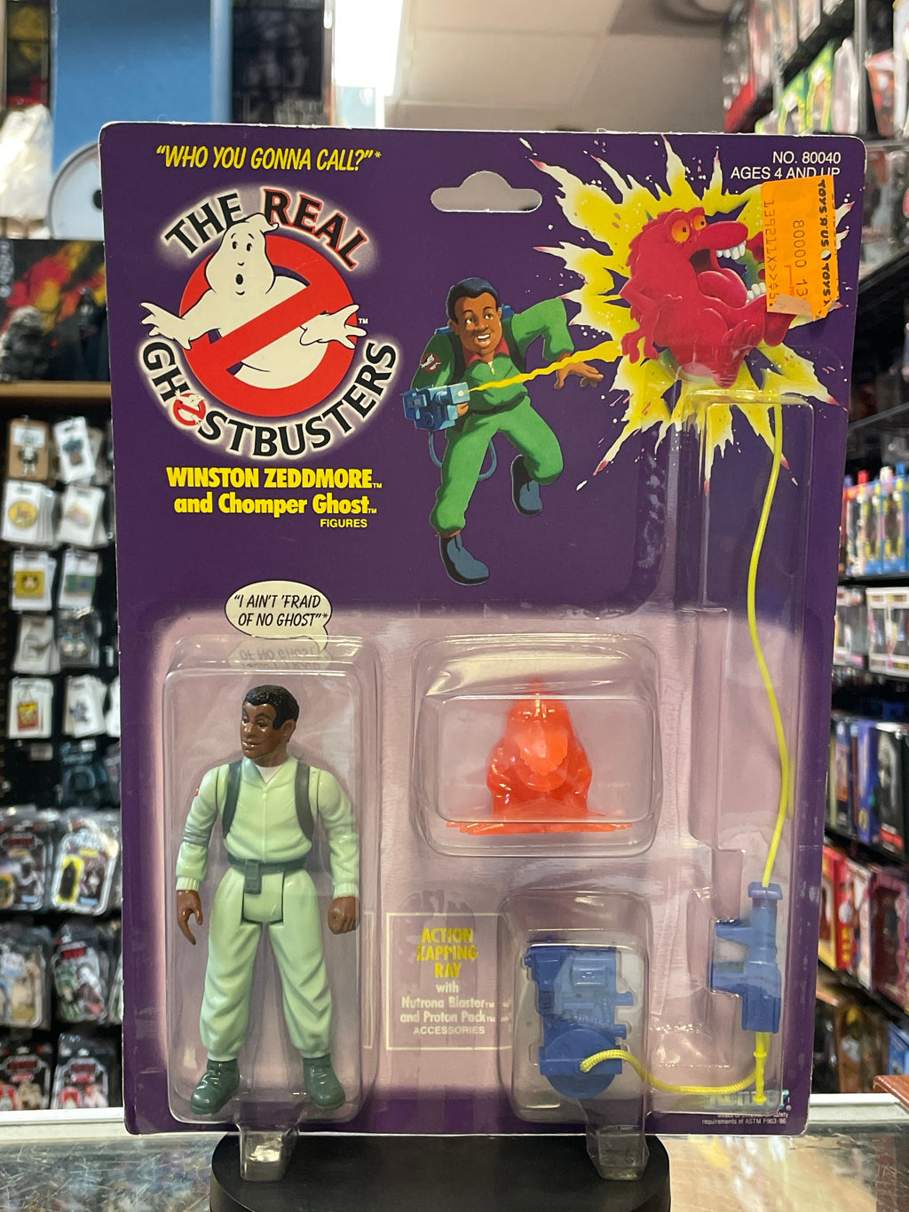 Winston Zeddmore with Chomper Ghost (Vintage Real Ghostbuster, Kenner) **SEALED** product image 1, provided for visual