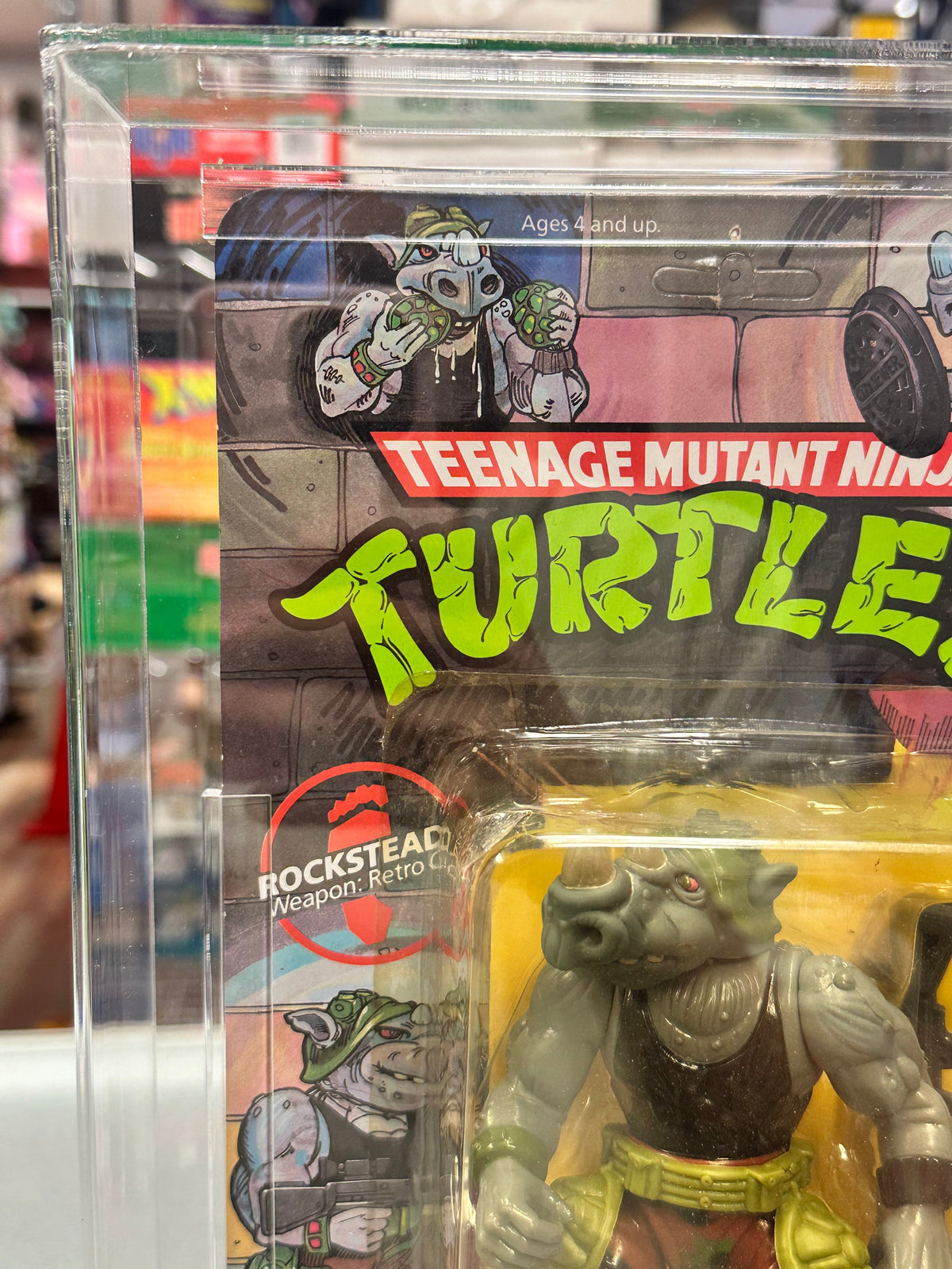 1988 Rocksteady Soft Head (TMNT Mutant Ninja, Playmates) GRADE: 70+ product image 5, provided for visual reference and