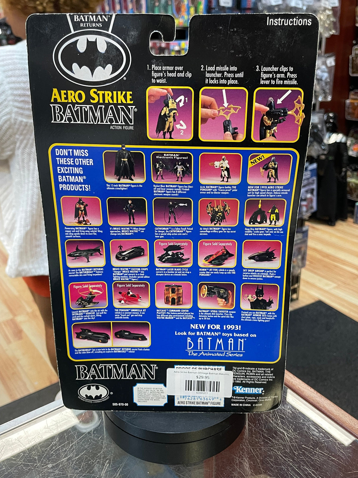 Aero Strike Batman (VIntage Batman Returns, Kenner) SEALED product image 2, provided for visual reference and product detail