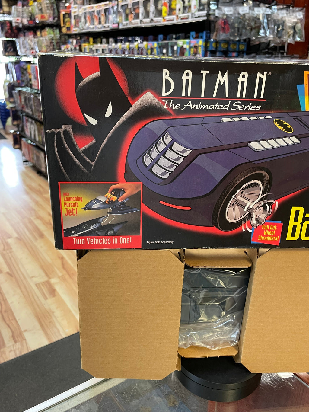 Batmobile with Pull out Wheels (Vintage Animated Batman, Kenner) NEW product image 2, provided for visual reference and