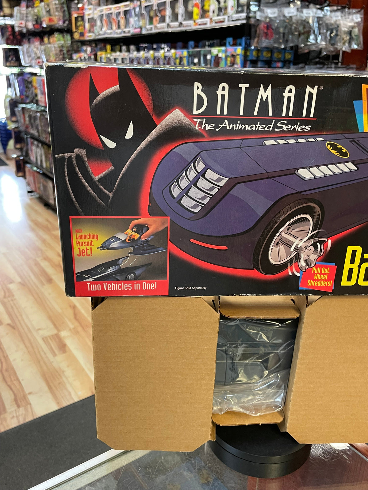 Batmobile with Pull out Wheels (Vintage Animated Batman, Kenner) NEW product image 2, provided for visual reference and