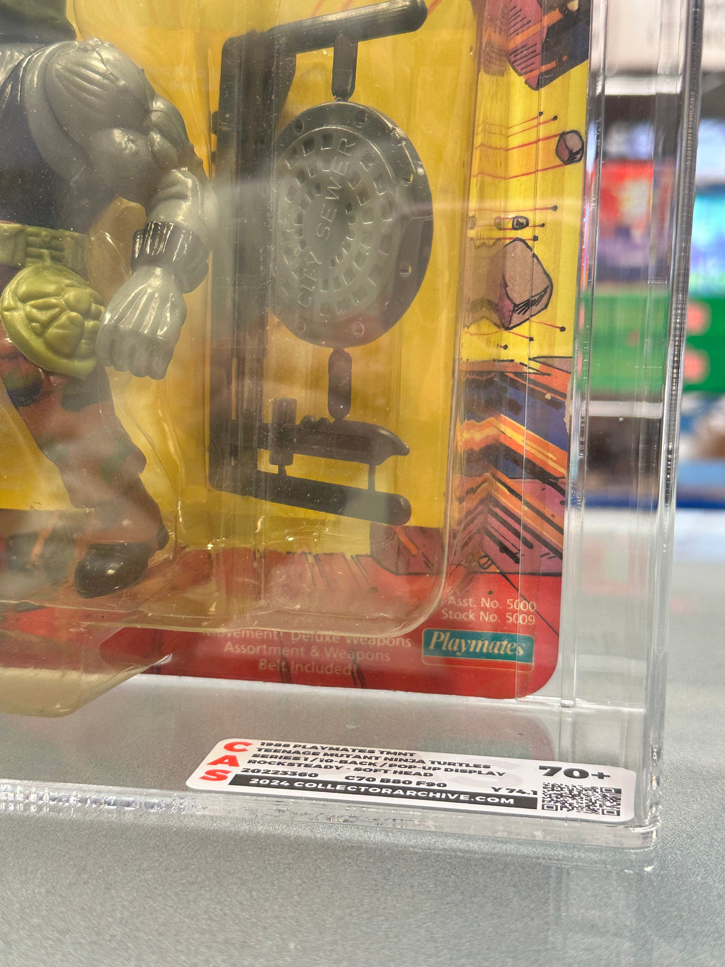 1988 Rocksteady Soft Head (TMNT Mutant Ninja, Playmates) GRADE: 70+ product image 4, provided for visual reference and