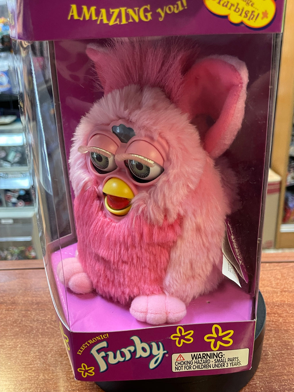 Flamingo Hot Pink Hazel Eyes (Vintage Furby, Tiger Electronics) **NEW** product image 5, provided for visual reference and
