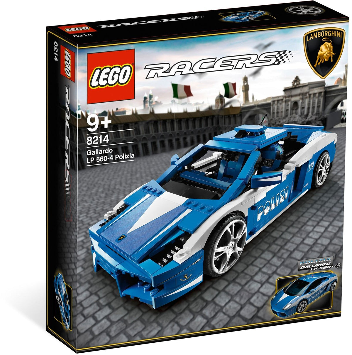 8214 LEGO Racers: Lamborghini Gallardo LP 560-4 Polizia (Retired) (Certified Complete) product image 1, provided for visual