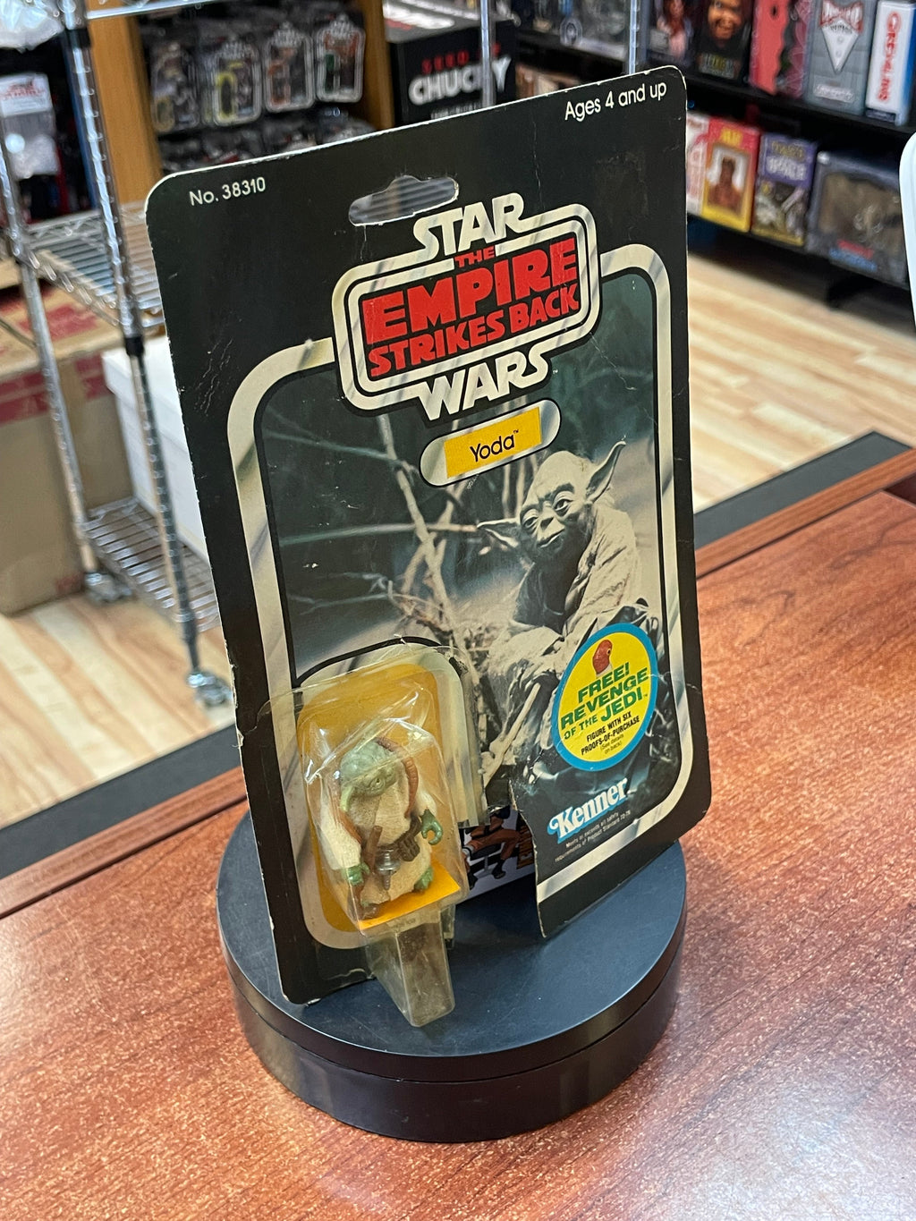 Brown Snake Yoda with Card ESB 9509 (Vintage Star Wars, Kenner) **Open Card** product image 3, provided for visual reference