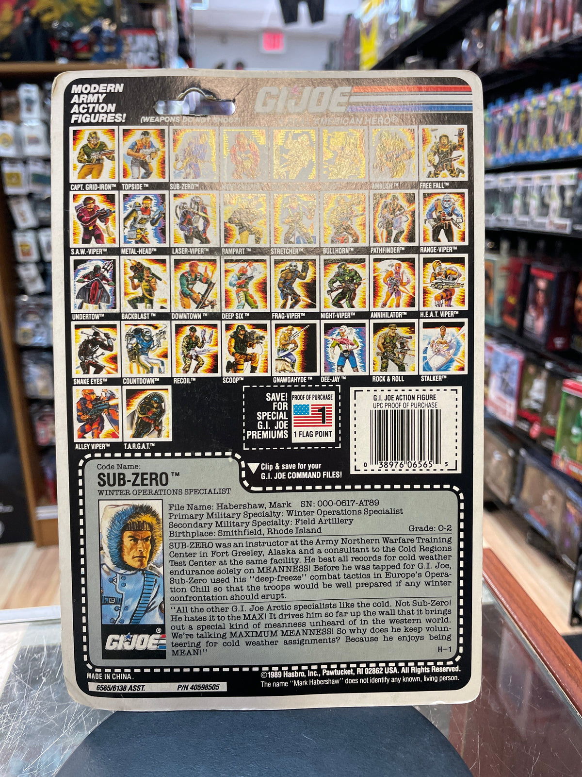 Subzero with Cardback (Vintage GI Joe, Hasbro) **COMPLETE** product image 8, provided for visual reference and product