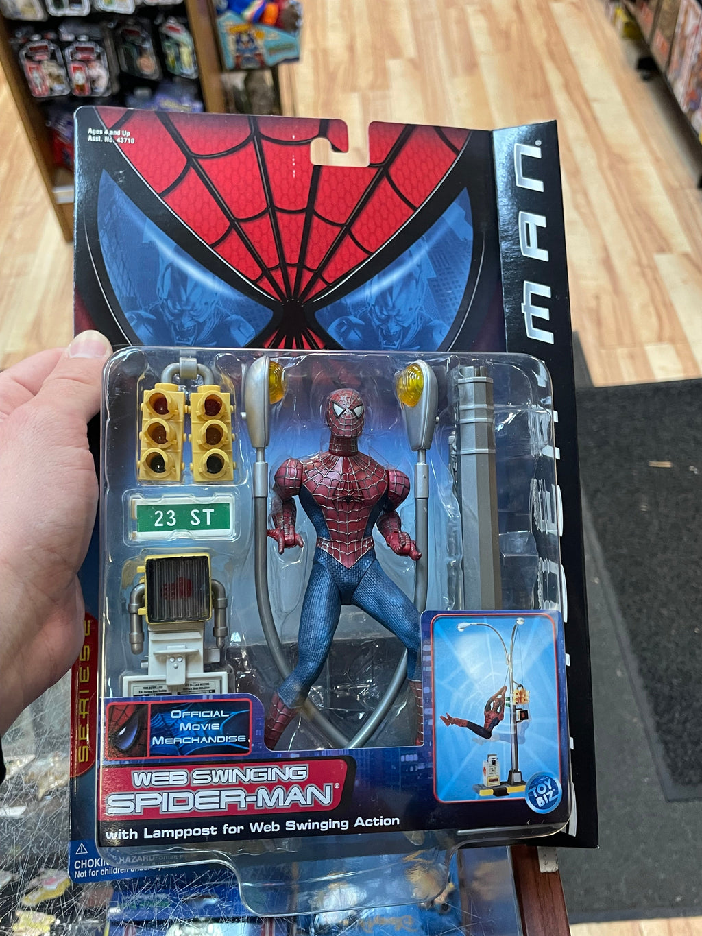 Web Swinging Spider-Man With Lamp Post Series 2 (Vintage Spider-Man, Toy Biz) SEALED product image 4, provided for visual