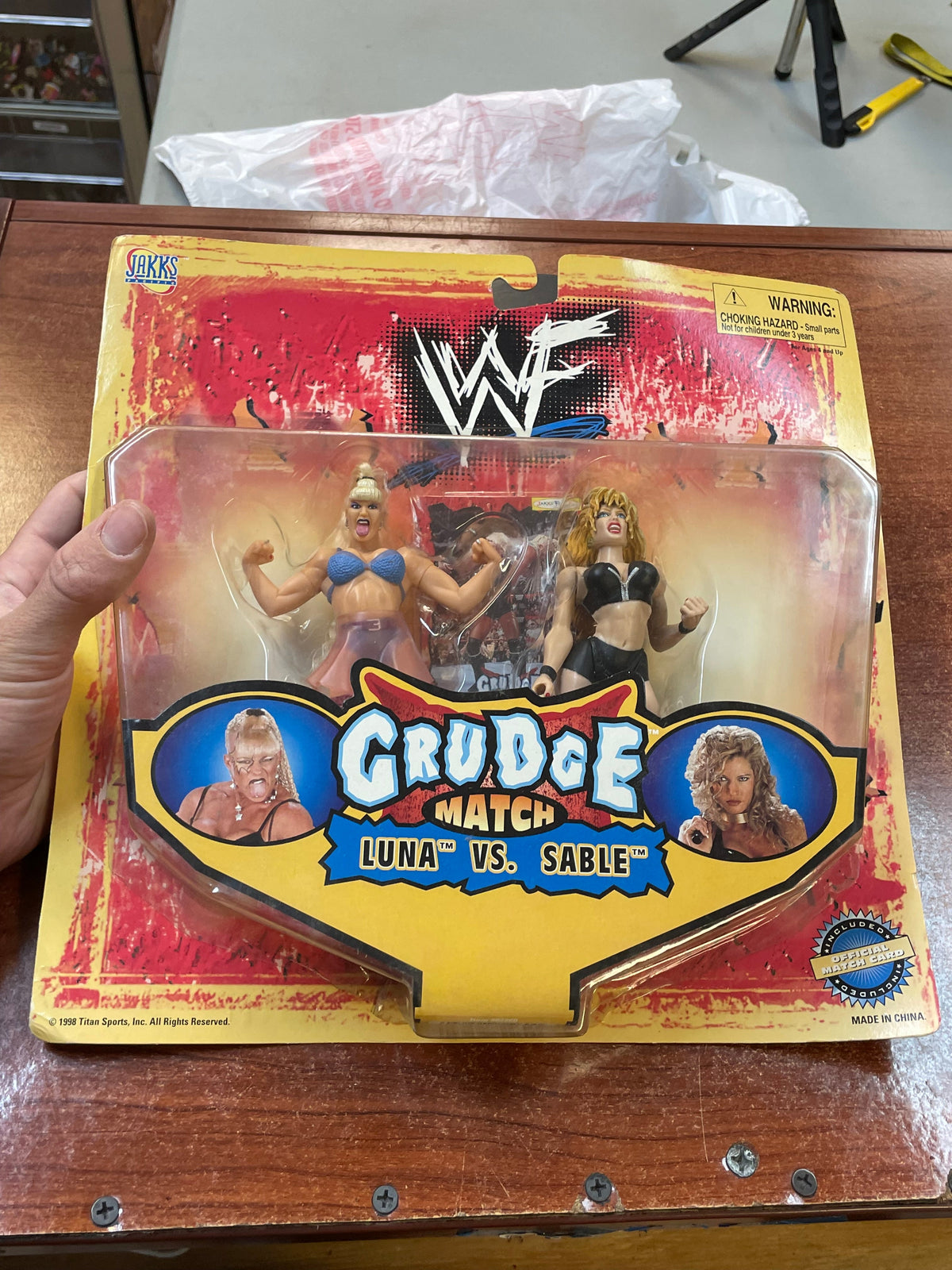 Luna & Sable Grudge Match (Vintage WWF Bone Crunchers, Jakks Pacific) SEALED product image 3, provided for visual reference