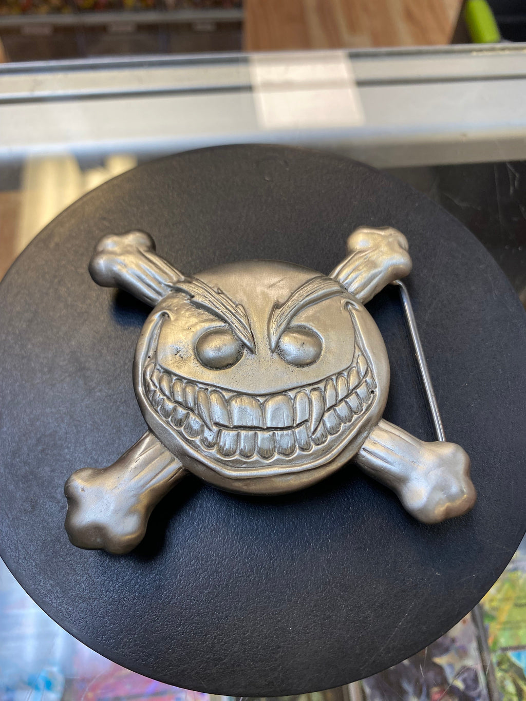 Smiley Psychotic Chaos Belt Buckle ( Vintage Lady Death) LOOSE product image 2, provided for visual reference and product