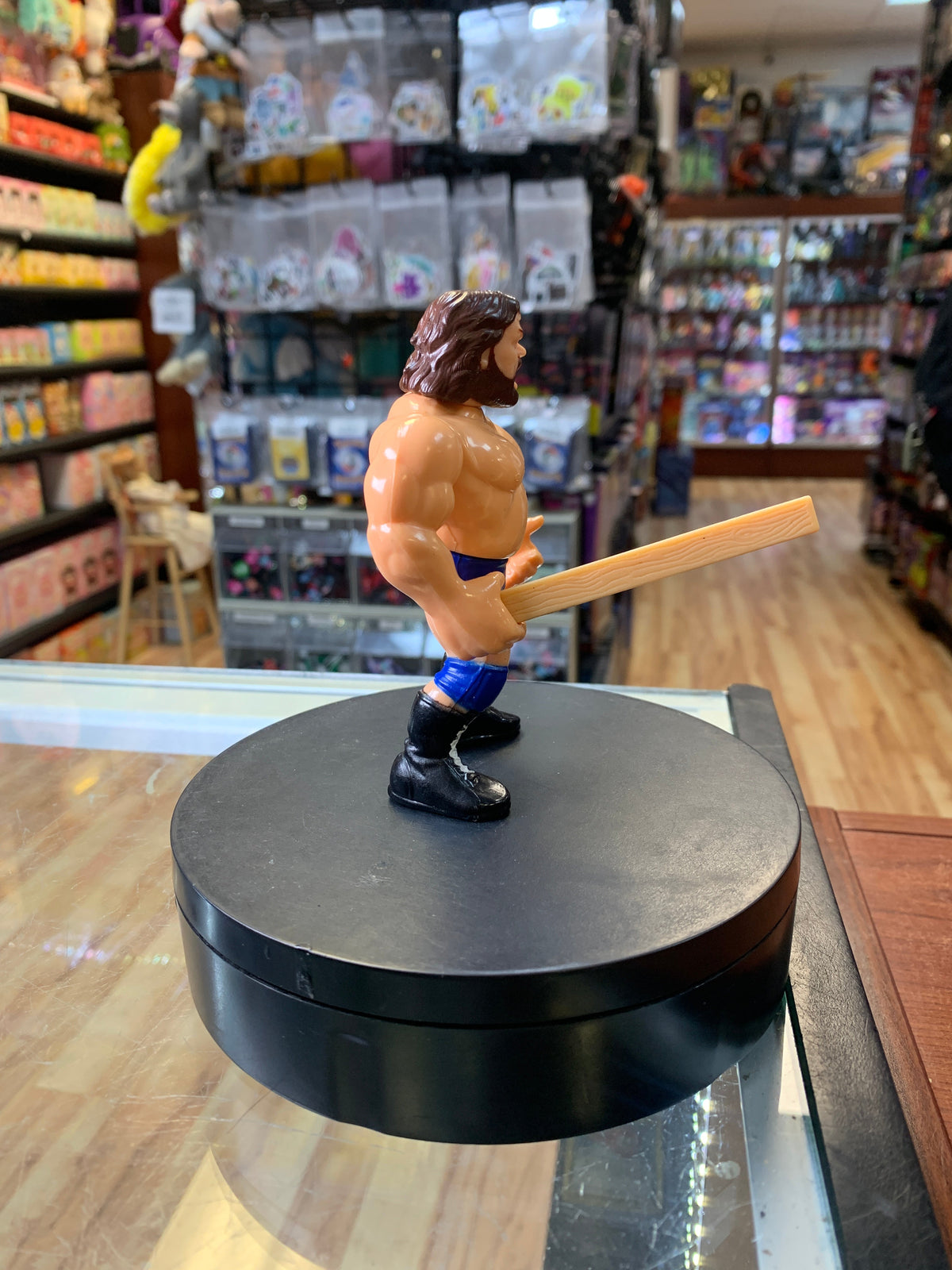 Hacksaw Jim Duggan with Wood 9057 (Vintage WWF WWE, Hasbro) product image 2, provided for visual reference and product