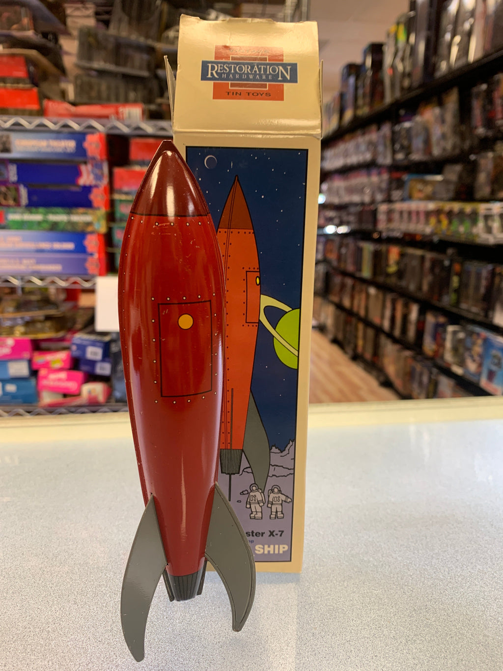 Space Master X-7 (Vintage Tin toy Rocket Ship, Restoration Hardware) product image 2, provided for visual reference and