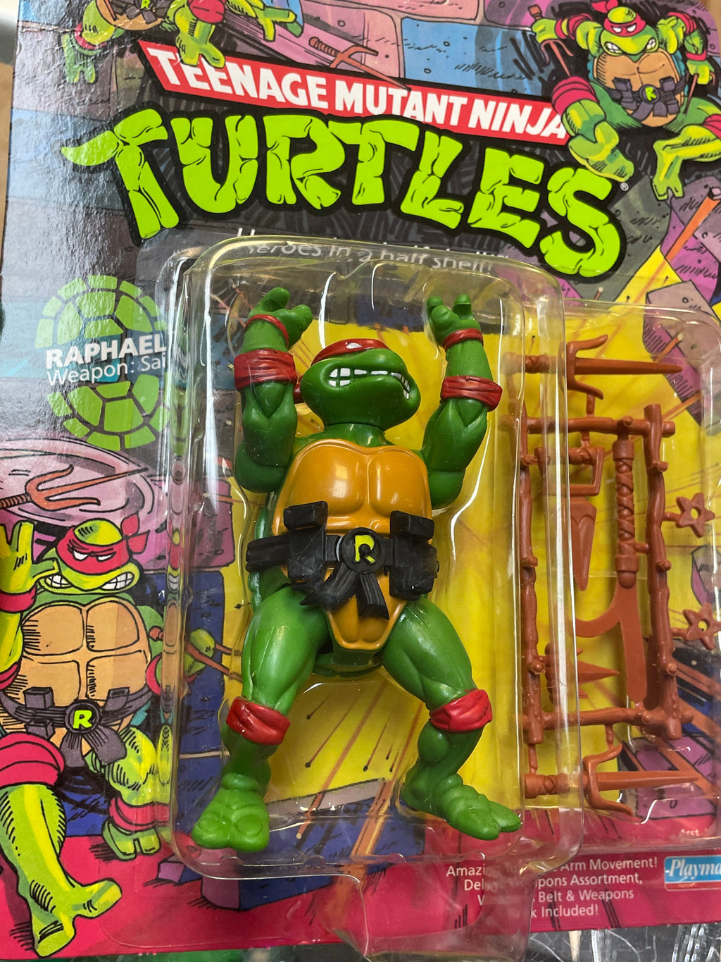 Hard Head Raphael -10 Back- (Vintage TMNT Ninja Turtles, Playmates) **SEALED** product image 16, provided for visual