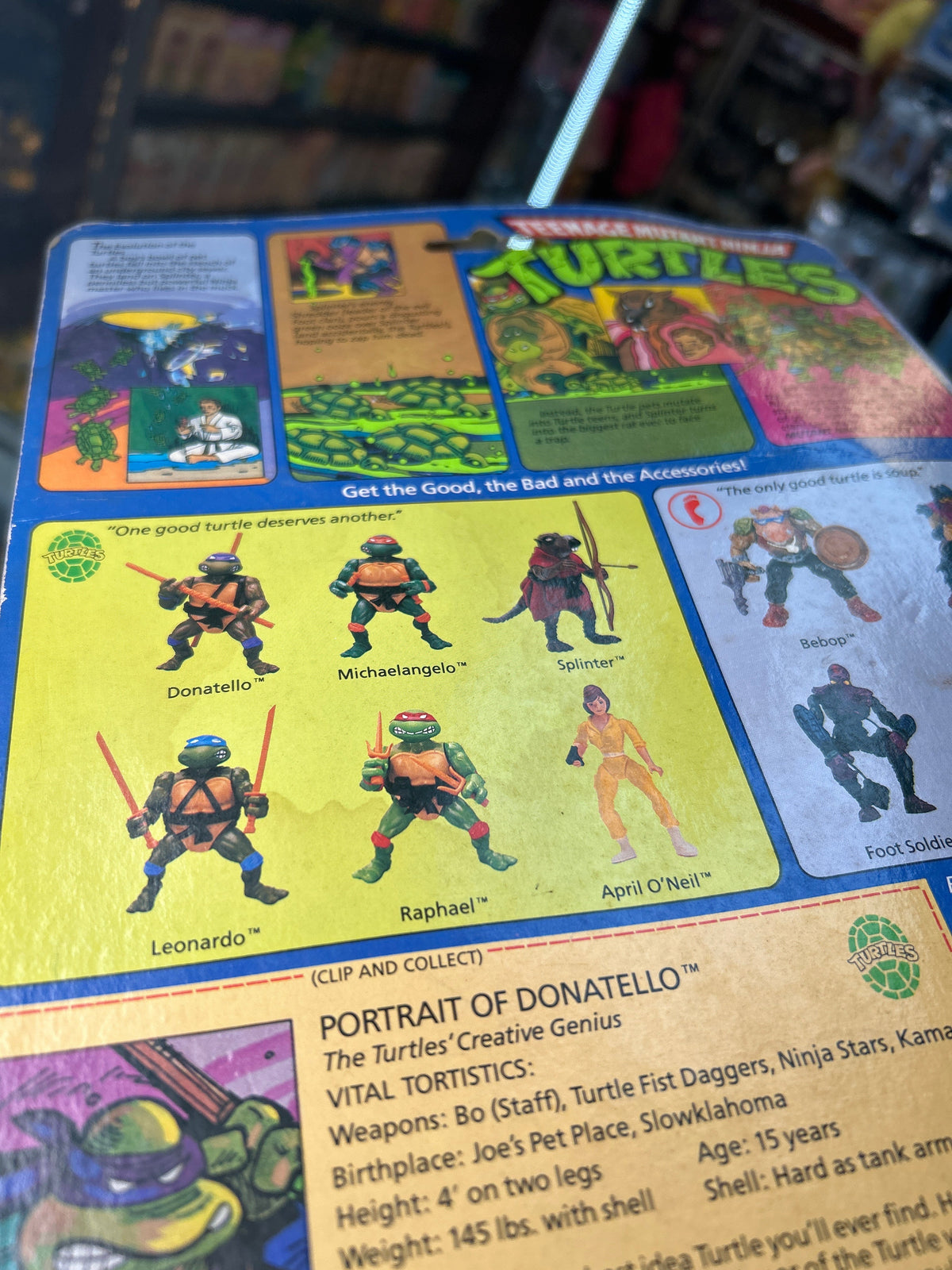 Donatello -10 Back Soft Head- 1764 (Vintage TMNT, Playmates) **SEALED** product image 9, provided for visual reference and