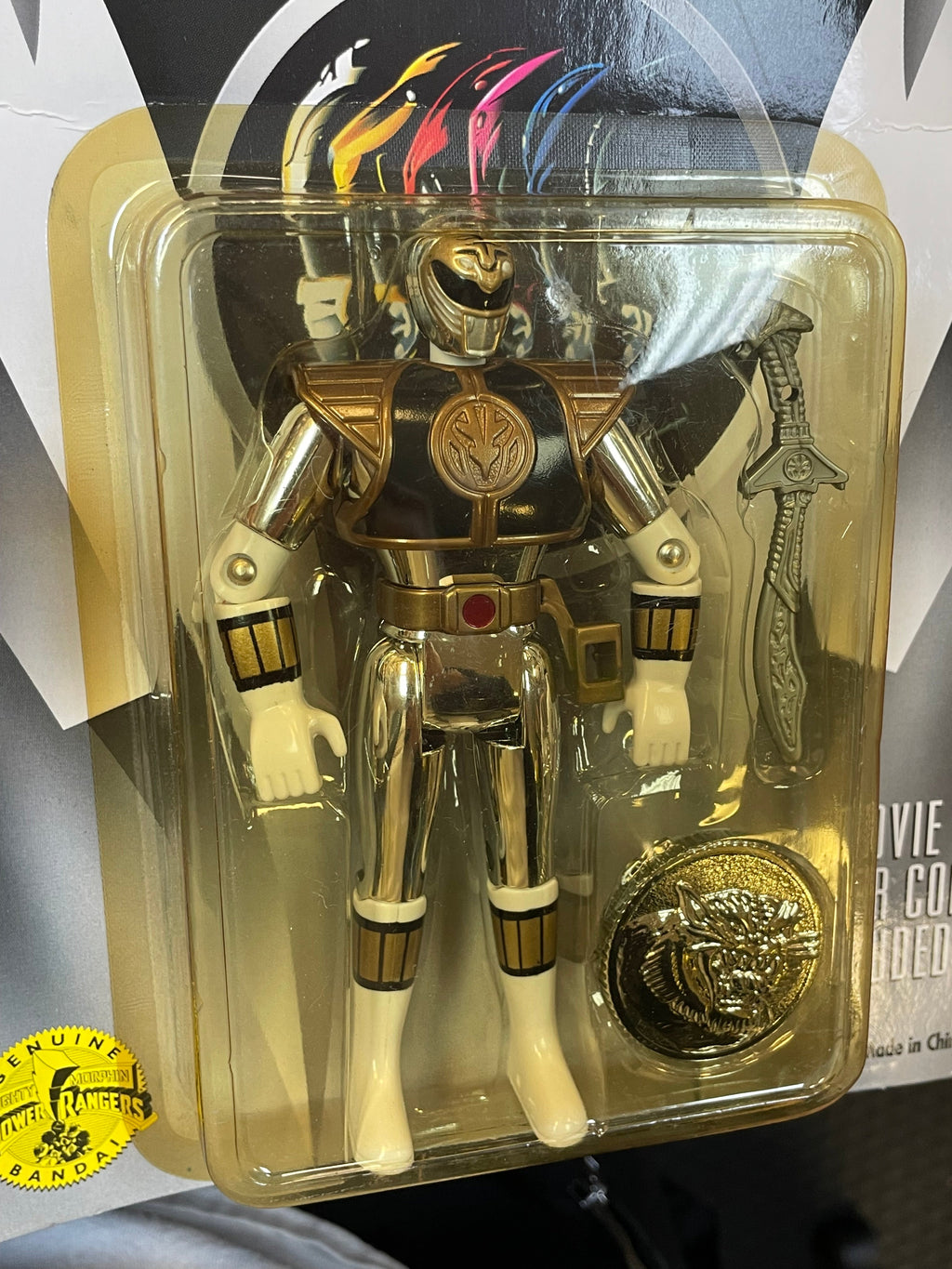 Auto Morphin Metallic White Ranger (Vintage MMPR Power Rangers, Bandai) **SEALED** product image 5, provided for visual