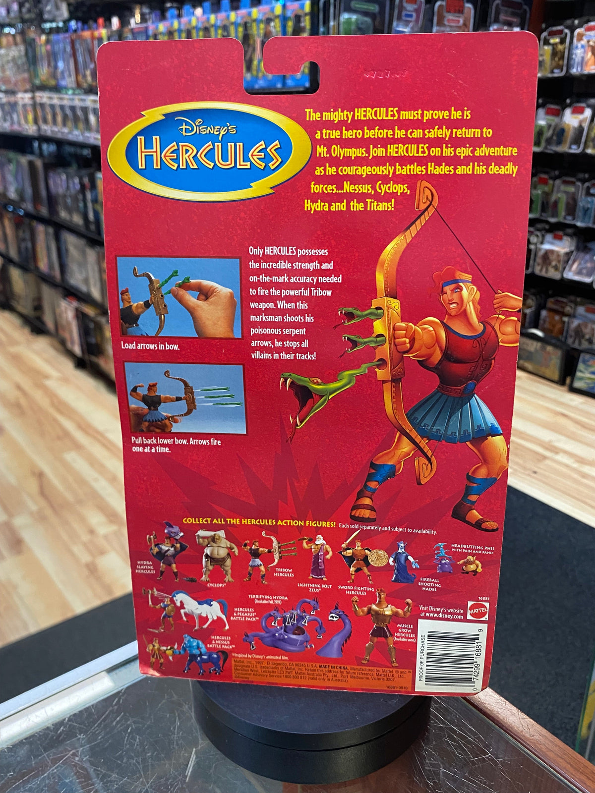 Tribow Hercules (Vintage Disney Hercules, Mattel) SEALED product image 2, provided for visual reference and product detail