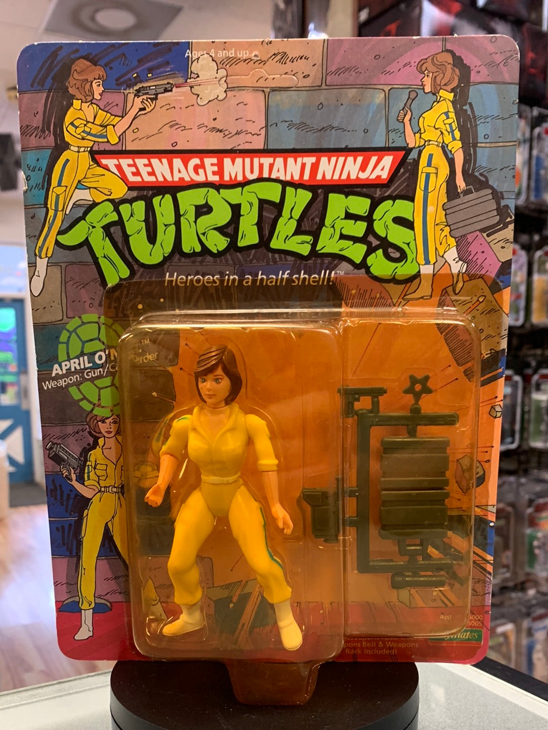 April O’Neil Blue 10 Back 0133 (Vintage TMNT Ninja Turtles, Playmates) Sealed product image 1, provided for visual reference