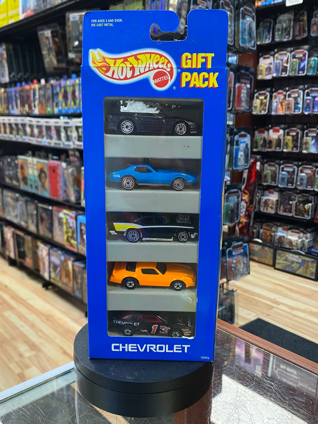 Chevrolet Gift Pack with Blue Coupe 12403 (Vintage Hot Wheels, Mattel) SEALED product image 1, provided for visual reference