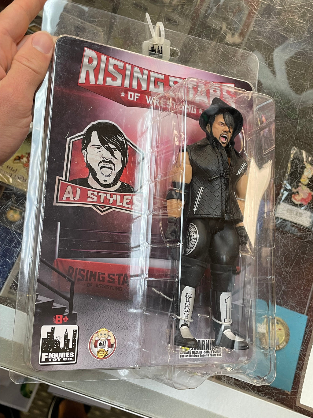 AJ Styles -Black- (Rising Stars of Wrestling, Figures Toy Company) **SEALED** product image 5, provided for visual reference