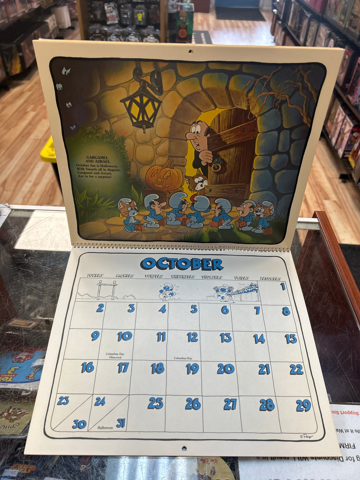 16 Month Calender -1982/1983- (Vintage Smurfs, Schleich Peyo) product image 15, provided for visual reference and product