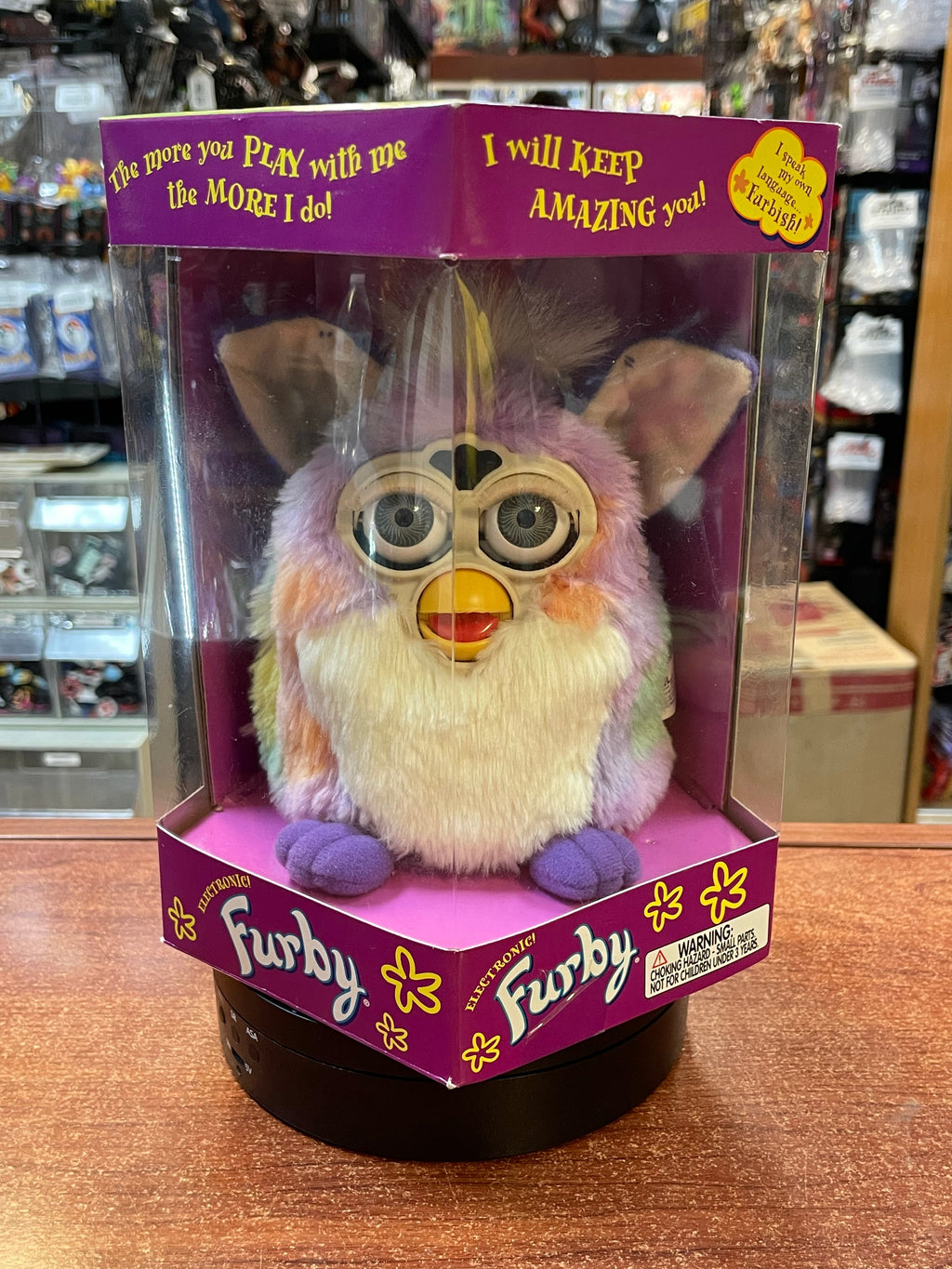 Pastel Tie Die -Blue Eyes- (Vintage Furby, Tiger Electronics) **NEW** product image 1, provided for visual reference and