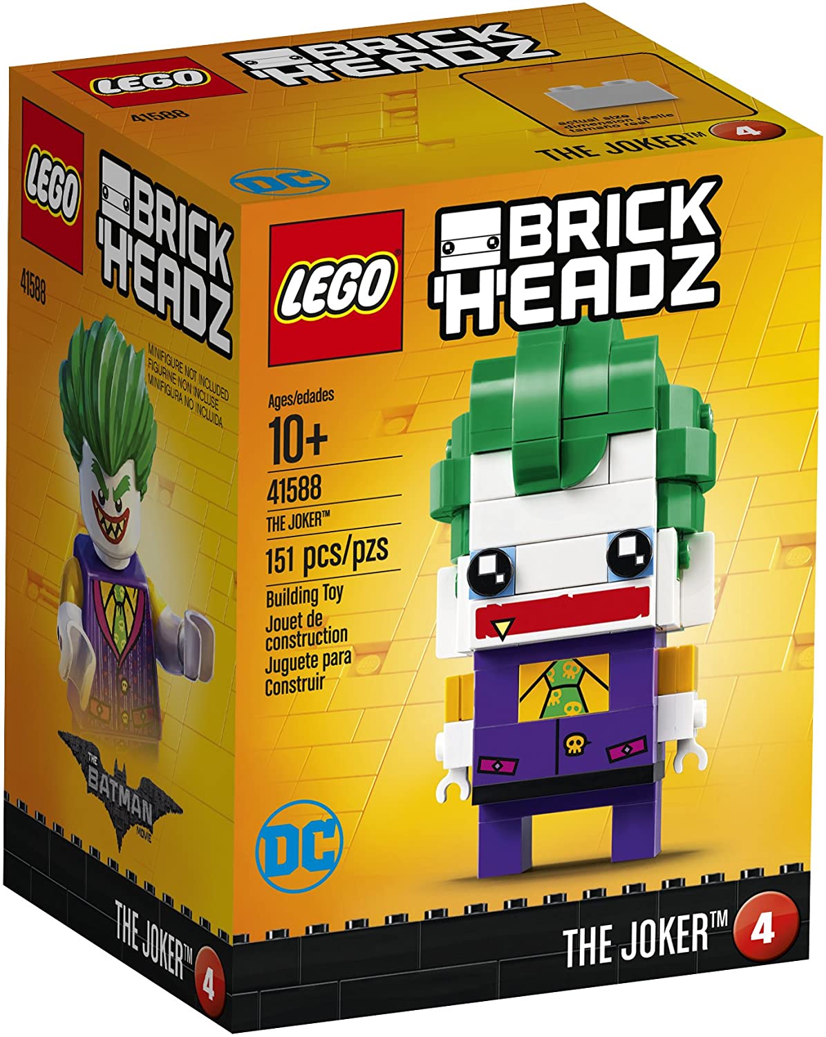 41588 Brickheadz The Joker (Retired) (Certified Complete) product image 1, provided for visual reference and product detail